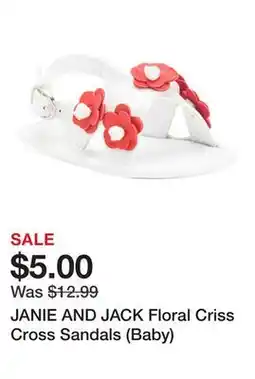 Marshalls JANIE AND JACK Floral Criss Cross Sandals (Baby) offer