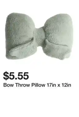 Five Below Bow Throw Pillow 17in x 12in offer