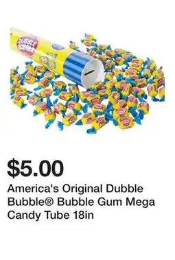 Five Below America's Original Dubble Bubble Bubble Gum Mega Candy Tube 18in offer