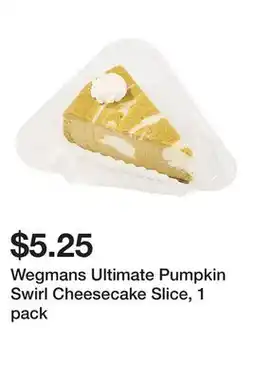 Wegmans Wegmans Ultimate Pumpkin Swirl Cheesecake Slice, 1 pack offer