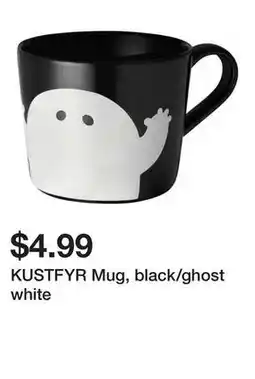 Ikea KUSTFYR Mug, black/ghost white offer