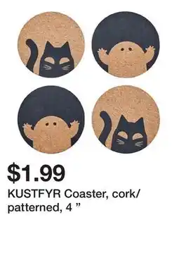 Ikea KUSTFYR Coaster, cork/patterned, 4 offer
