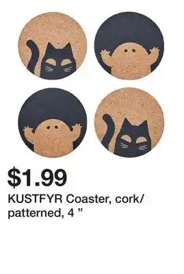 Ikea KUSTFYR Coaster, cork/patterned, 4 offer