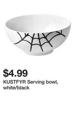 Ikea KUSTFYR Serving bowl, white/black offer
