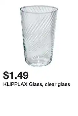 Ikea KLIPPLAX Glass, clear glass offer