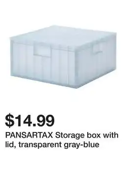 Ikea PANSARTAX Storage box with lid, transparent gray-blue offer