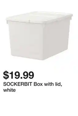 Ikea SOCKERBIT Box with lid, white offer