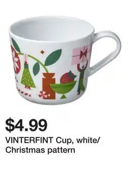 Ikea VINTERFINT Cup, white/Christmas pattern offer