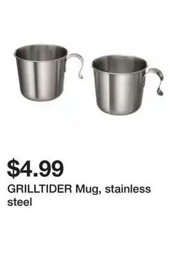 Ikea GRILLTIDER Mug, stainless steel offer
