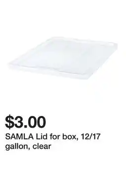 Ikea SAMLA Lid for box, 12/17 gallon, clear offer