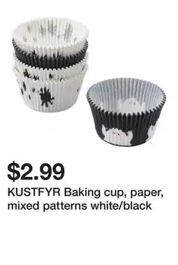 Ikea KUSTFYR Baking cup, paper, mixed patterns white/black offer