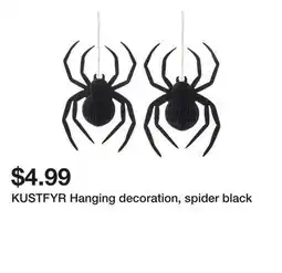 Ikea KUSTFYR Hanging decoration, spider black offer
