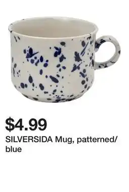 Ikea SILVERSIDA Mug, patterned/blue offer