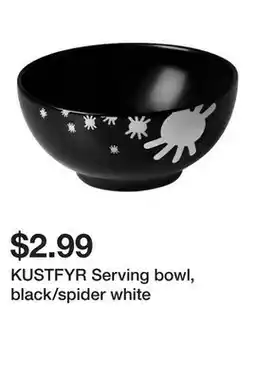 Ikea KUSTFYR Serving bowl, black/spider white offer