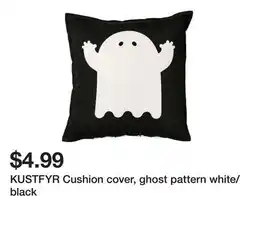 Ikea KUSTFYR Cushion cover, ghost pattern white/black offer
