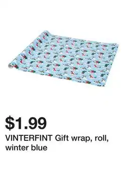 Ikea VINTERFINT Gift wrap, roll, winter blue offer