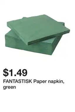 Ikea FANTASTISK Paper napkin, green offer