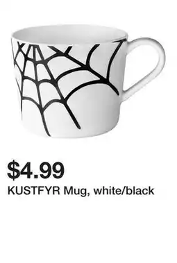 Ikea KUSTFYR Mug, white/black offer