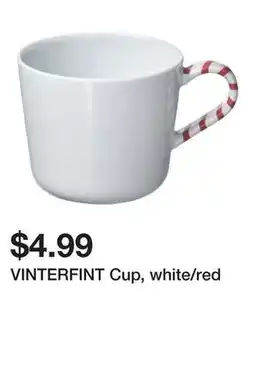 Ikea VINTERFINT Cup, white/red offer