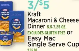 Heinen's Kraft Macaroni & Cheese Dinner 5.5-7.25 oz. or Easy Mac Single Serve Cups, 2.50 oz offer