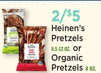 Heinen's Heinen's Pretzels 9.5-12 OZ. or Organic Pretzels 8 OZ offer