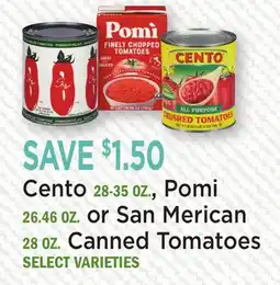 Heinen's Cento 28-35 OZ., Pomi 26.46 OZ. or San Merican 28 OZ. Canned Tomatoes offer