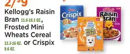 Heinen's Kellogg's Raisin Bran 11.6-16.1 OZ., Frosted Mini Wheats Cereal 13.3-16 OZ. or Crispix 9.6 OZ offer