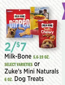 Heinen's Milk-Bone 5.6-19 OZ. or Zuke's Mini Naturals 6 OZ. Treats offer