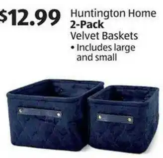 Aldi Huntington Home 2-pack Velvet Baskets offer