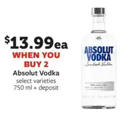 Fareway Absolut Vodka offer