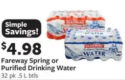 Fareway Fareway Spring or Purified Drinking Water offer