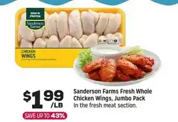 Grocery Outlet Sanderson Farms Fresh Whole Chicken Wings, Jumbo Pack offer