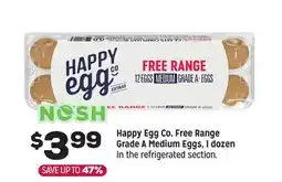 Grocery Outlet Happy Egg Co. Free Range Grade A Medium Eggs, 1 dozen offer