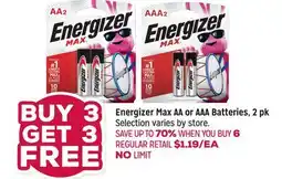 Grocery Outlet Energizer Max AA or AAA Batteries offer