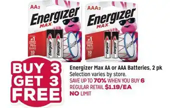 Grocery Outlet Energizer Max AA or AAA Batteries offer