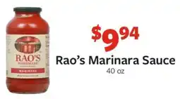 Fareway Rao's Marinara Sauce offer