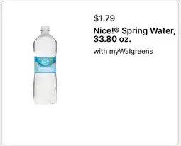 Walgreens Nice! Spring Water, 33.80 oz offer