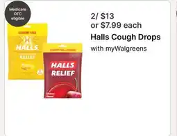 Walgreens Halls Cough Drops offer