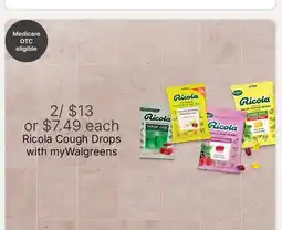 Walgreens Ricola Cough Drops offer