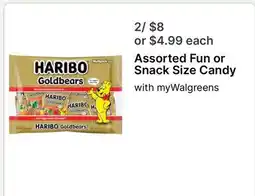 Walgreens Assorted Fun or Snack Size Candy offer