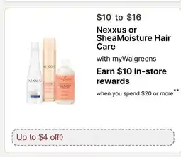 Walgreens Nexxus or SheaMoisture Hair Care offer
