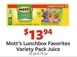 Fareway Mott's Lunchbox Favorites Variety Pack Juice offer