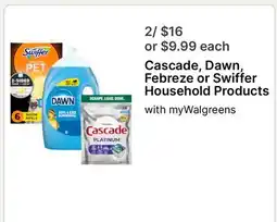 Walgreens Cascade, Dawn, Febreze or Swiffer Household Products offer