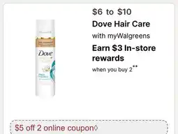 Walgreens Dove Hair Care offer