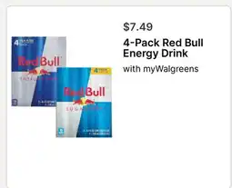 Walgreens 4 - Pack Red Bull Energy Drink offer