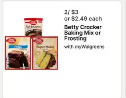 Walgreens Betty Crocker Baking Mix or Frosting offer