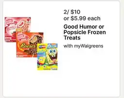 Walgreens Good Humor or Popsicle Frozen Treats offer
