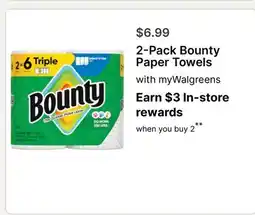 Walgreens 2-Pack Bounty Paper Towels offer