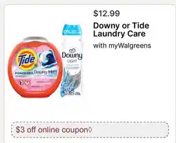 Walgreens Downy or Tide Laundry Care offer
