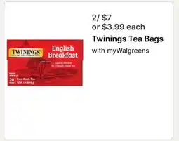 Walgreens Twinings Tea Bags offer
